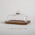 Bamboo & Glass Cake Stand | Serving Plate with Optional Cover