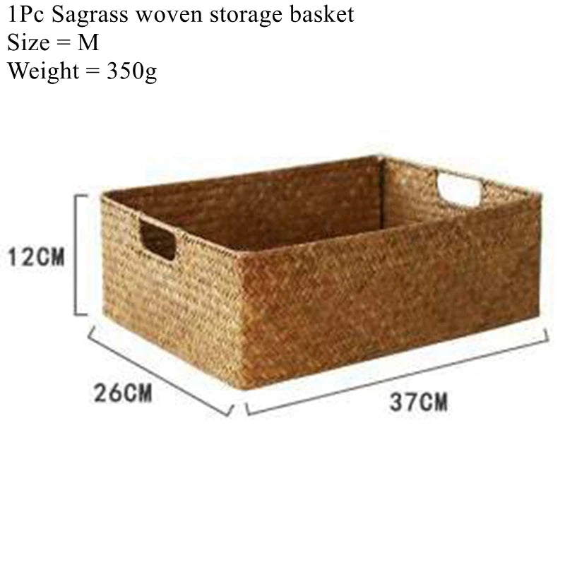 Woven Seagrass Basket | Natural Wicker Storage for Home & Kitchen