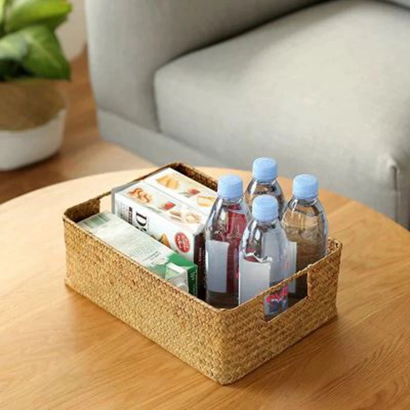 Woven Seagrass Basket | Natural Wicker Storage for Home & Kitchen