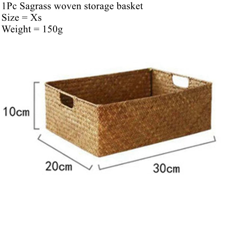 Woven Seagrass Basket | Natural Wicker Storage for Home & Kitchen