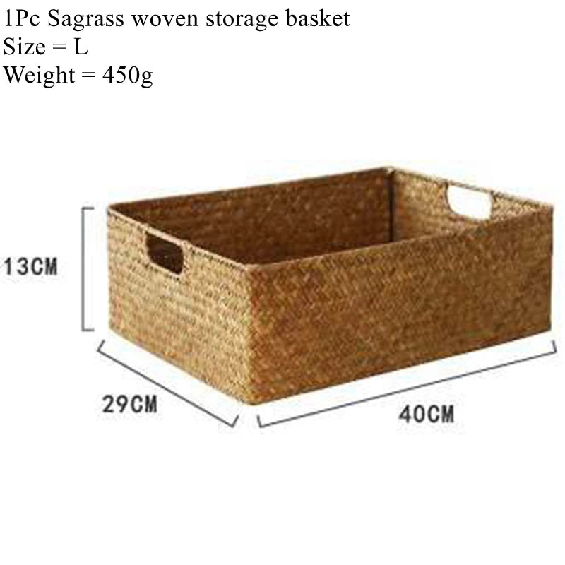 Woven Seagrass Basket | Natural Wicker Storage for Home & Kitchen