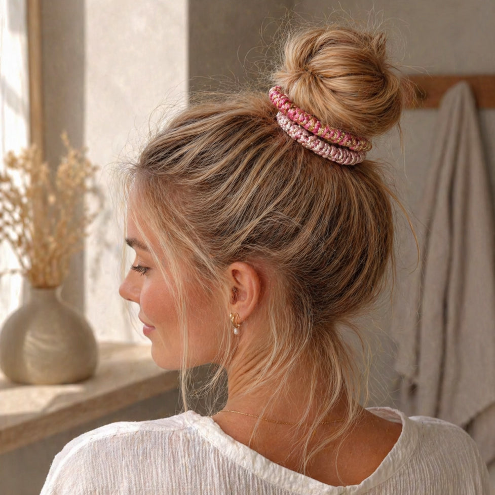 Colourful Elastic Hair Ties | Set of 8 | 19 Colours
