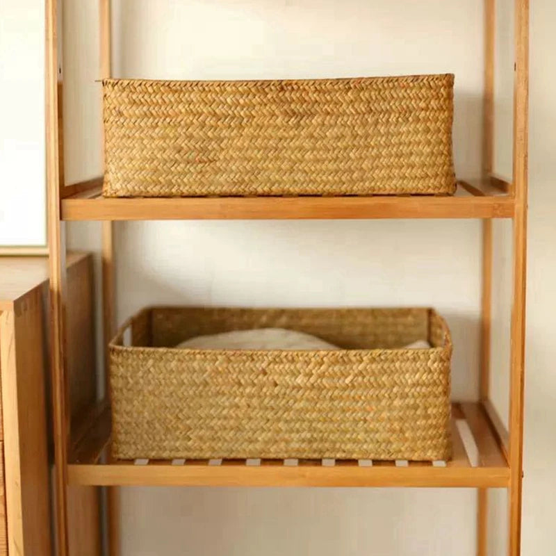 Woven Seagrass Basket | Natural Wicker Storage for Home & Kitchen