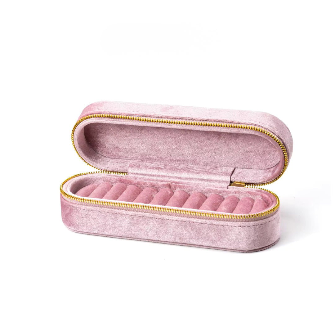 Velvet Ring Storage Box | Portable Jewellery Organiser