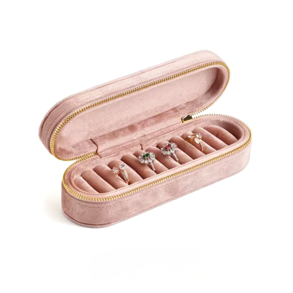 Velvet Ring Storage Box | Portable Jewellery Organiser