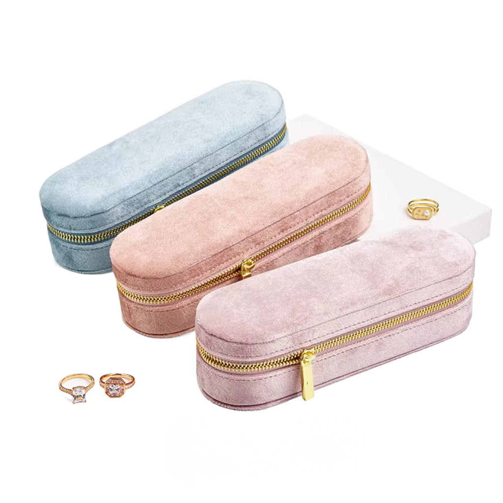 Velvet Ring Storage Box | Portable Jewellery Organiser