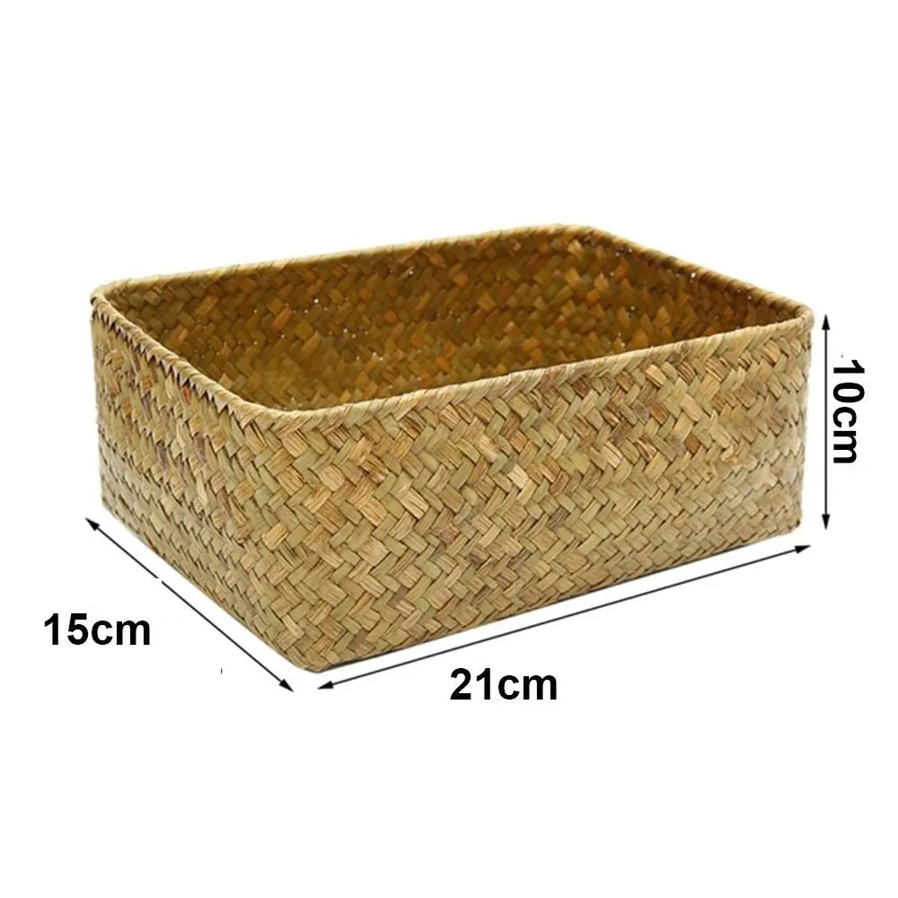 Woven Seagrass Storage Basket | Handmade Home Organizer
