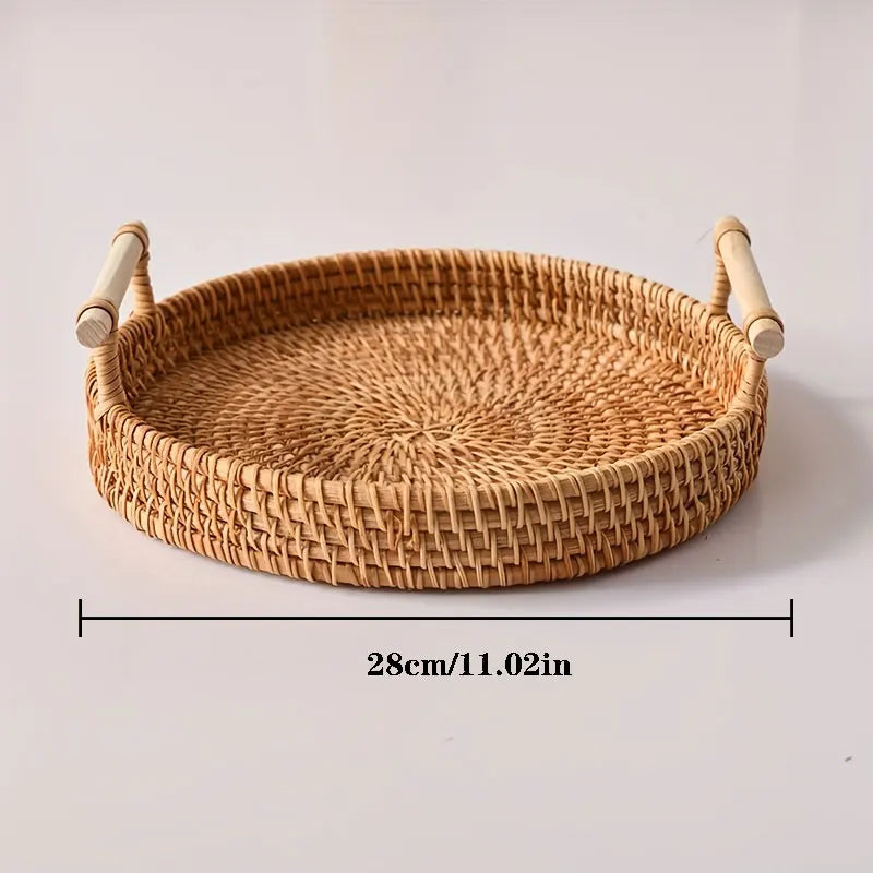 Handwoven Rattan Storage Basket with Lid | 22, 24 & 28 cm