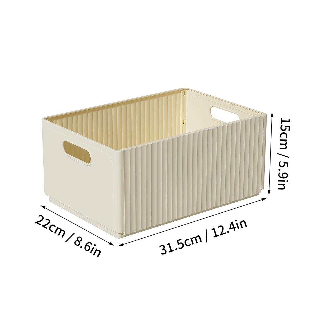 Foldable Kitchen Storage Box | Seasoning & Food Organiser | Beige & Clear