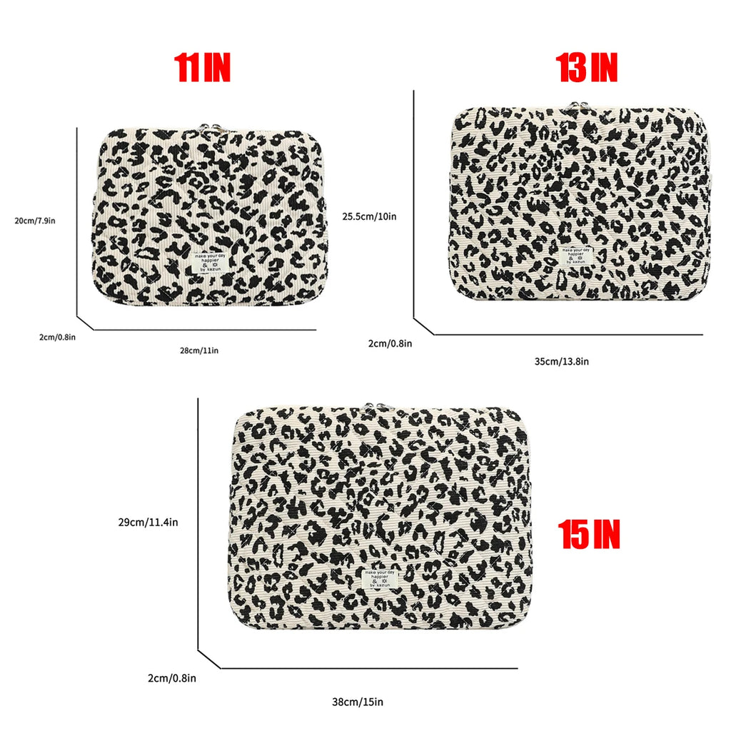 Leopard Corduroy Laptop Sleeve | 11, 13 & 15 Inch