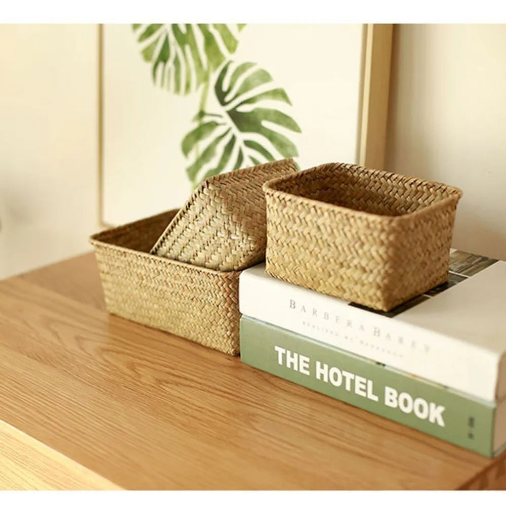Woven Seagrass Storage Basket | Handmade Home Organizer