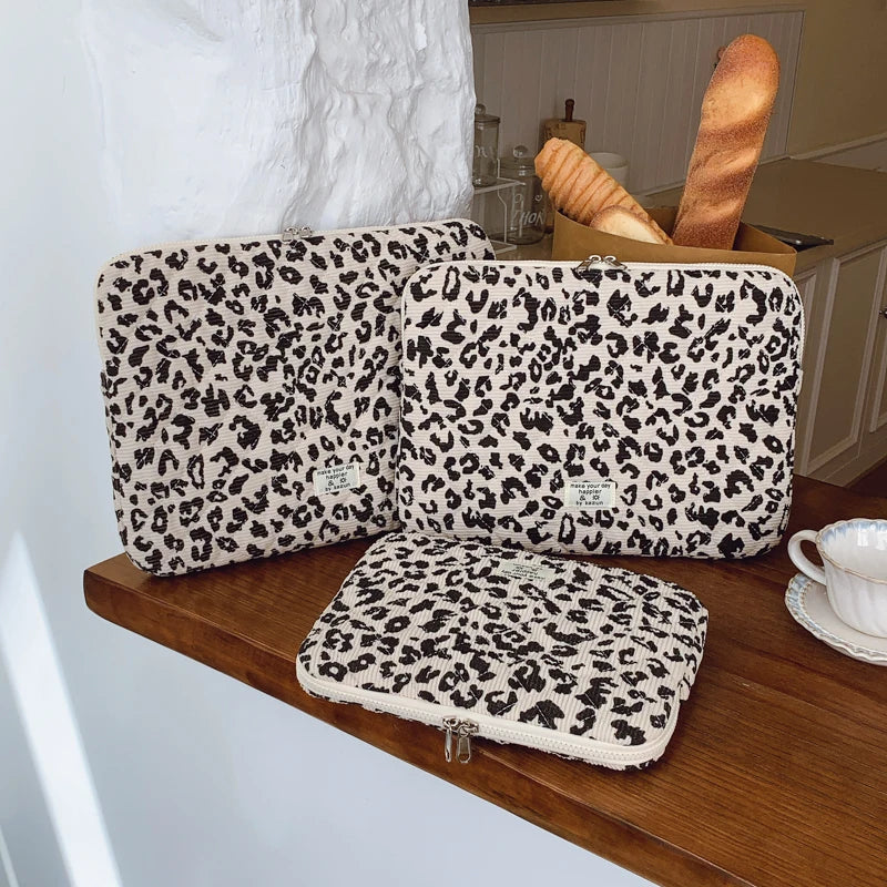Leopard Corduroy Laptop Sleeve | 11, 13 & 15 Inch