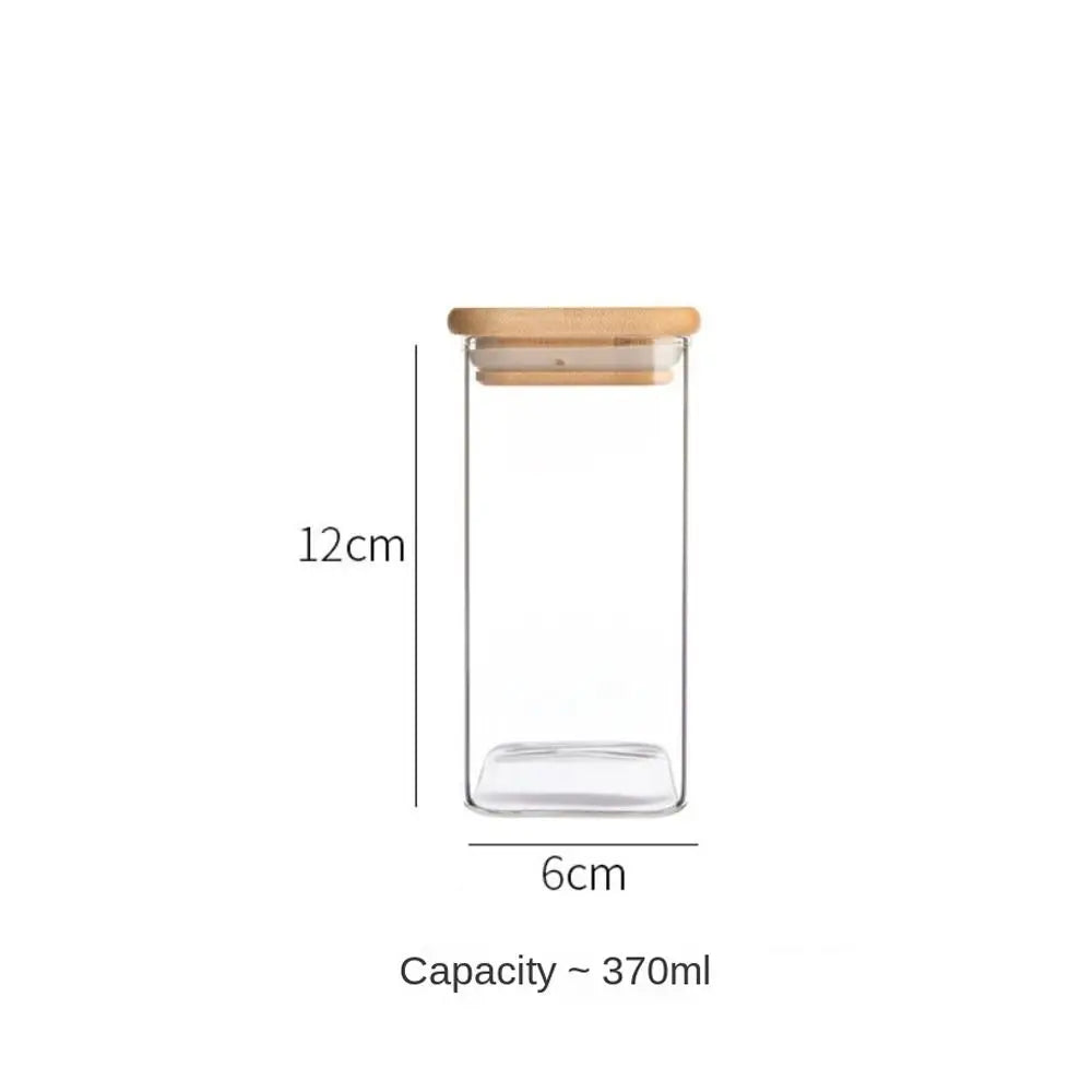 Glass Spice Jar with Bamboo Lid | Airtight Storage Canister