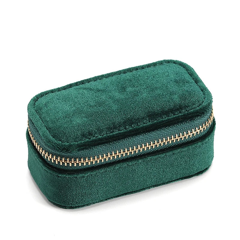 Mini Velvet Jewellery Box | Travel Zipper Case | 6 Colours
