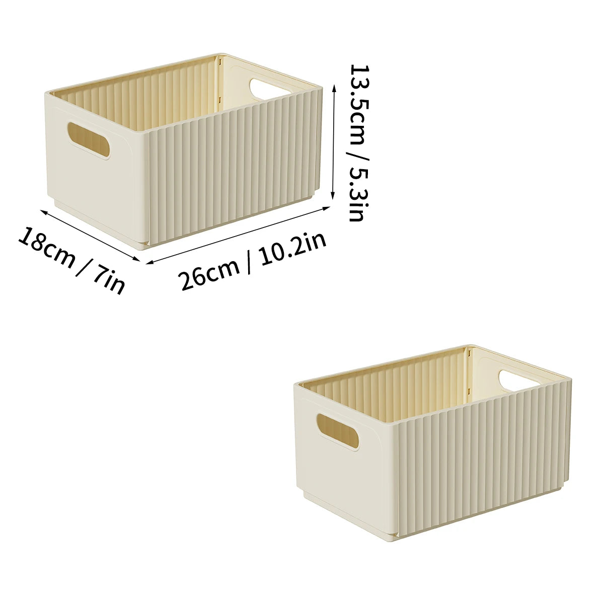 Foldable Kitchen Storage Box | Seasoning & Food Organiser | Beige & Clear