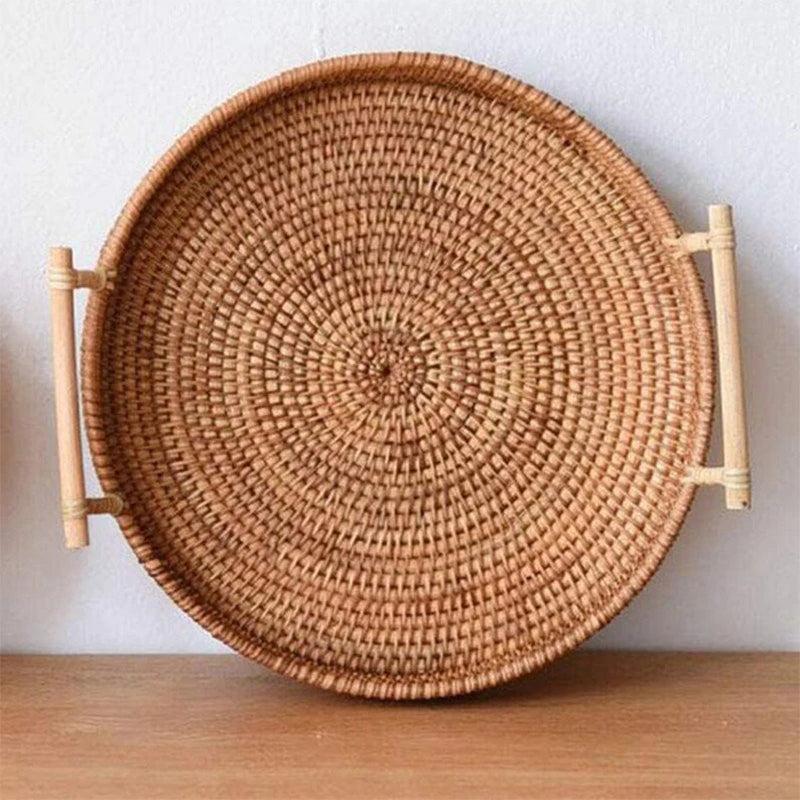 Handwoven Rattan Storage Basket with Lid | 22, 24 & 28 cm