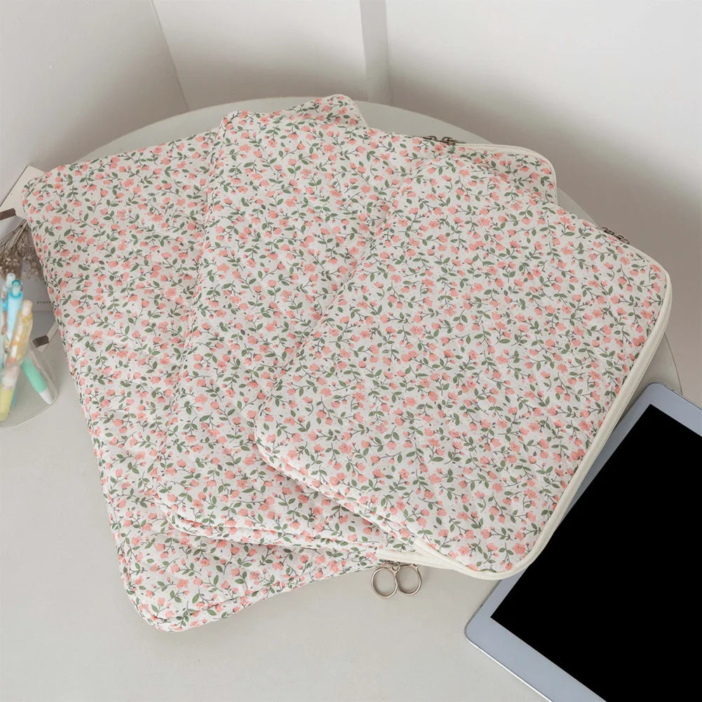 Quilted Laptop Sleeve | Floral & Solid Styles | 11, 13 & 15 Inch