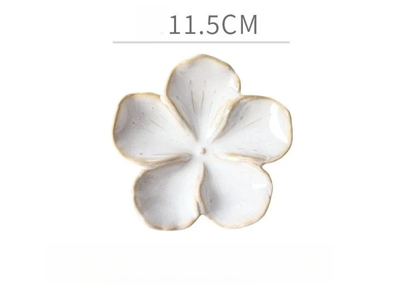 Flower-Shaped Ceramic Dipping Dish | Handmade Kiln-Fired Serving Plate