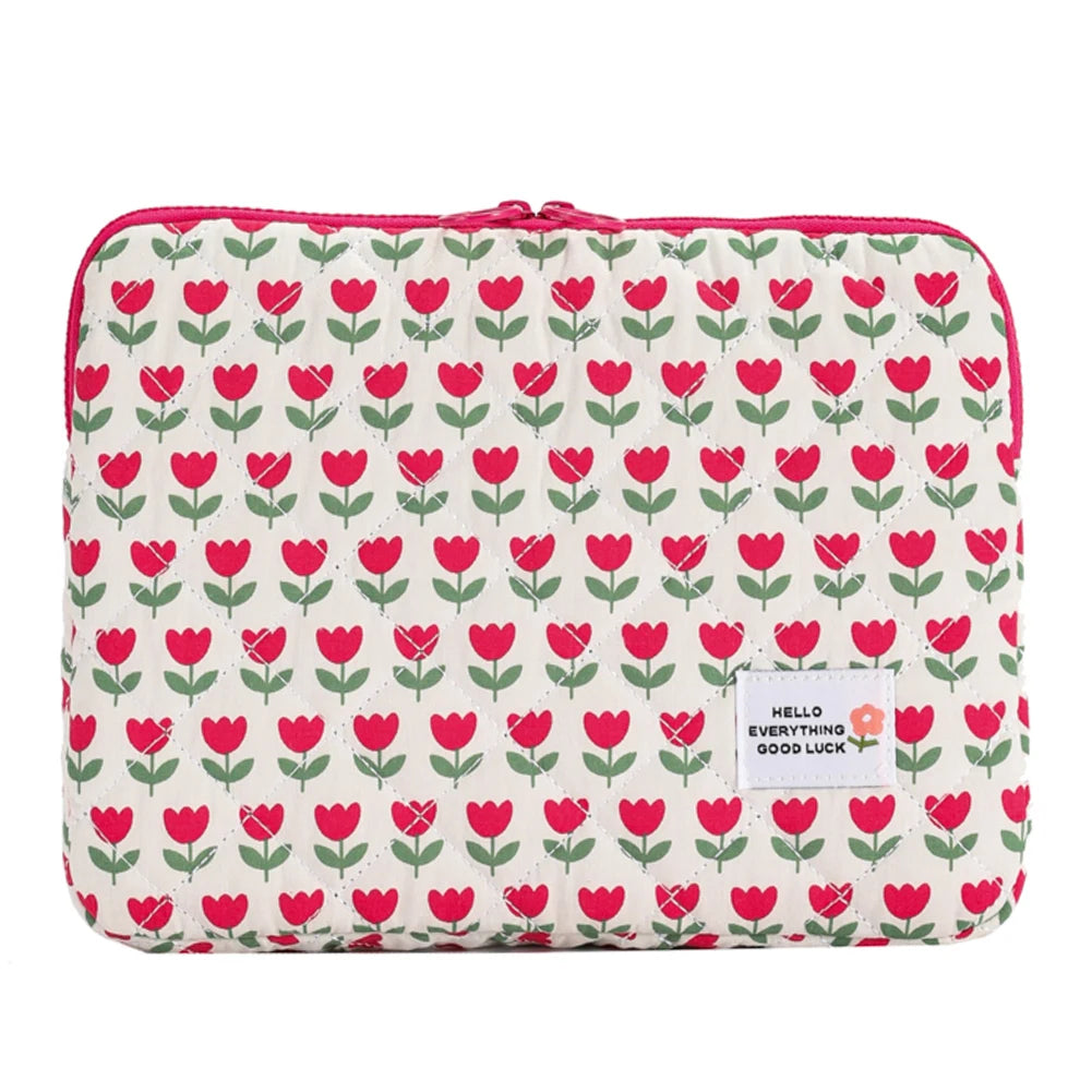 Quilted Laptop Sleeve | Floral & Solid Styles | 11, 13 & 15 Inch