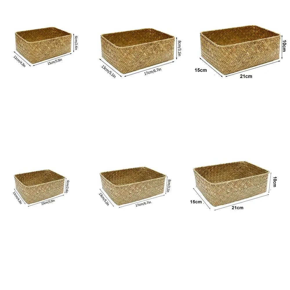 Woven Seagrass Storage Basket | Handmade Home Organizer