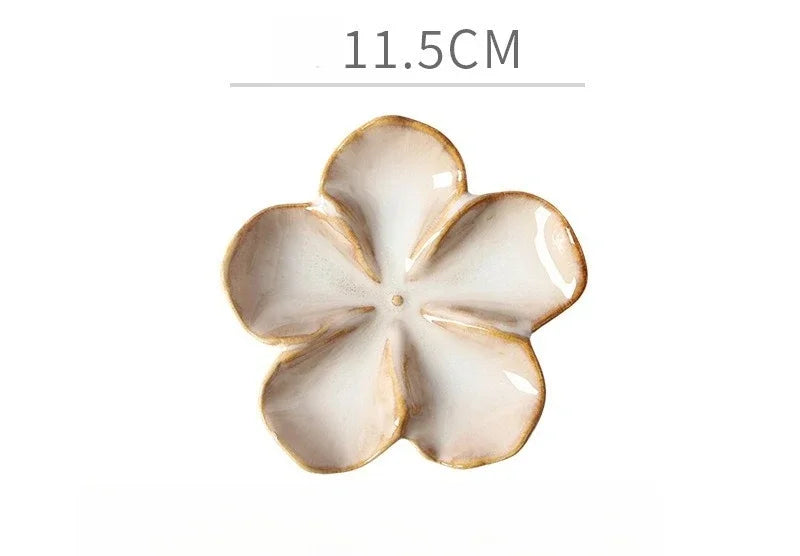 Flower-Shaped Ceramic Dipping Dish | Handmade Kiln-Fired Serving Plate