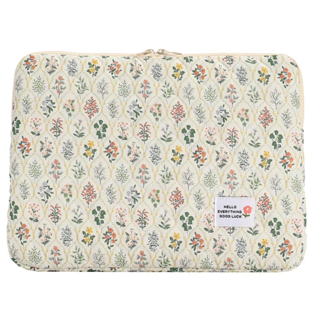 Quilted Laptop Sleeve | Floral & Solid Styles | 11, 13 & 15 Inch
