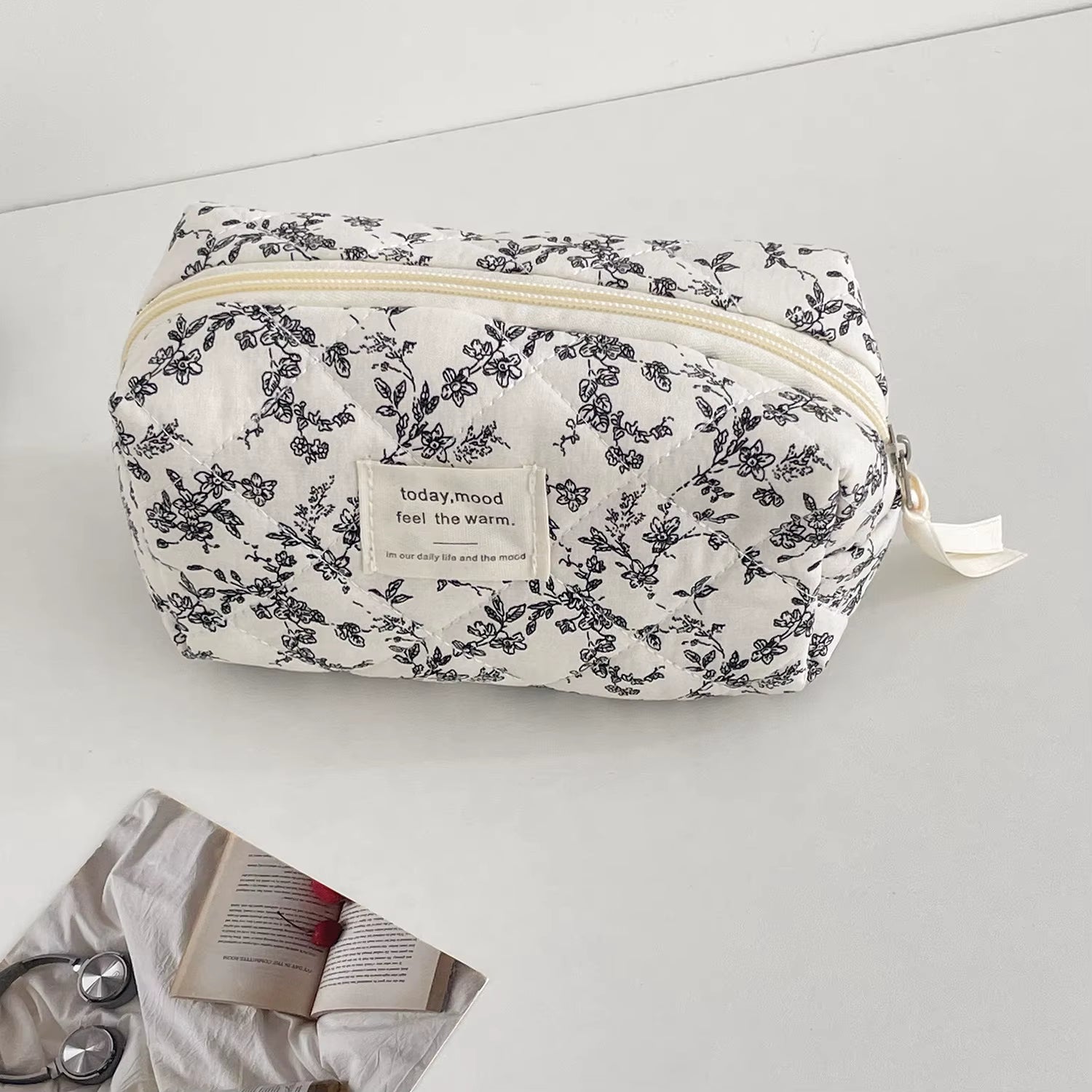 Floral Quilted Cotton Bag | Cosmetic, Handbag & Tote Styles