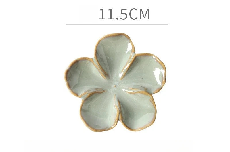 Flower-Shaped Ceramic Dipping Dish | Handmade Kiln-Fired Serving Plate