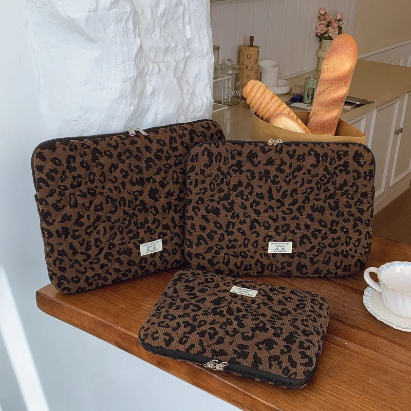 Leopard Corduroy Laptop Sleeve | 11, 13 & 15 Inch