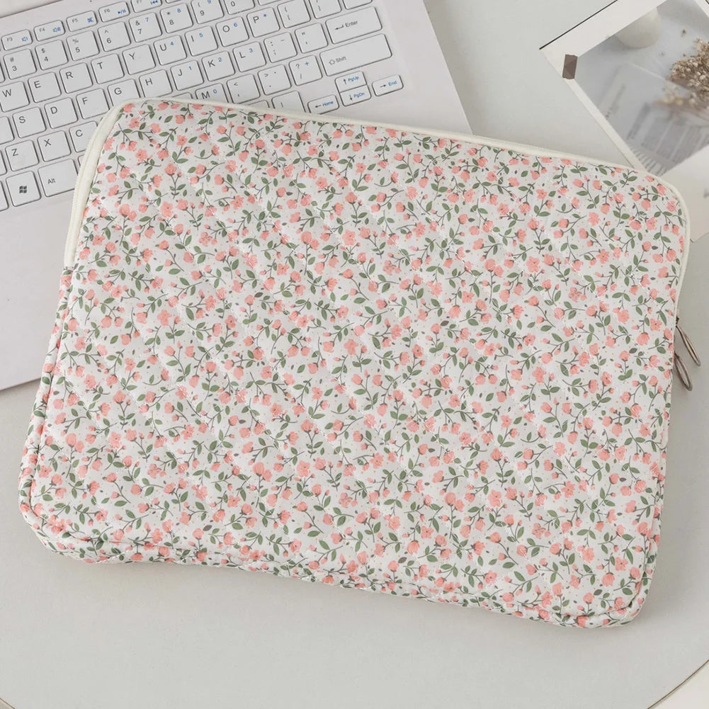 Quilted Floral Laptop Sleeve | 11, 13 & 15 Inch | 8 Colours