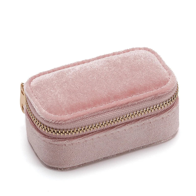 Mini Velvet Jewellery Box | Travel Zipper Case | 6 Colours
