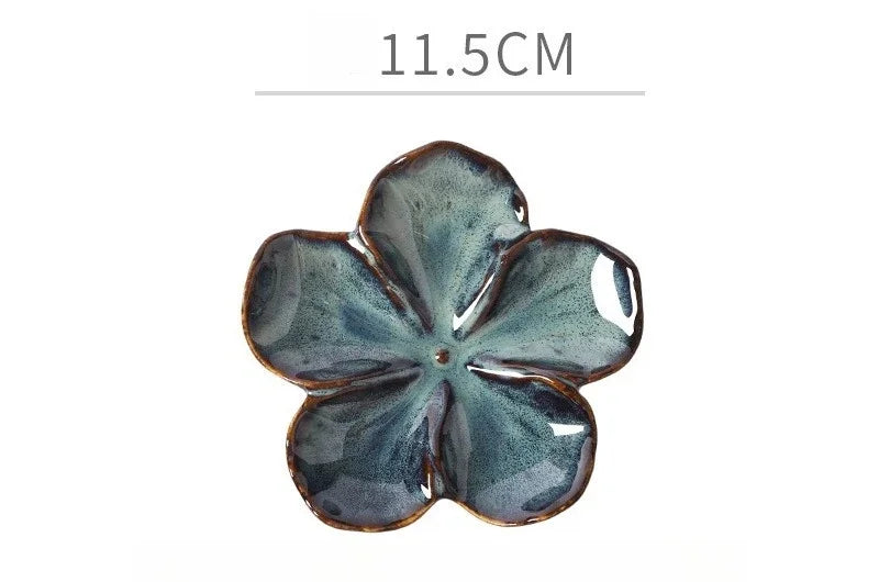 Flower-Shaped Ceramic Dipping Dish | Handmade Kiln-Fired Serving Plate
