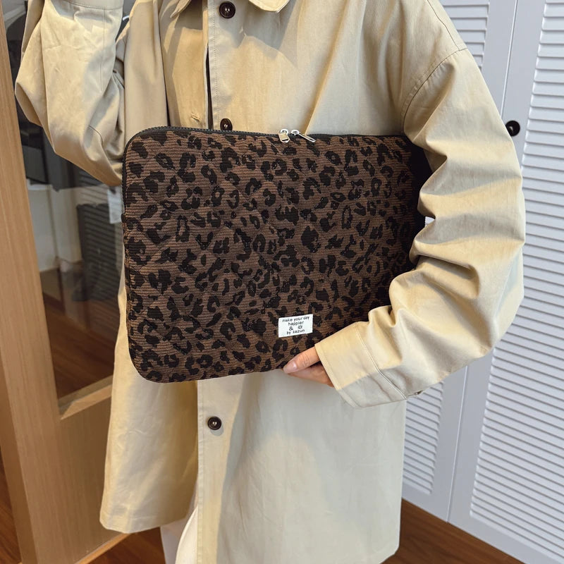 Leopard Corduroy Laptop Sleeve | 11, 13 & 15 Inch