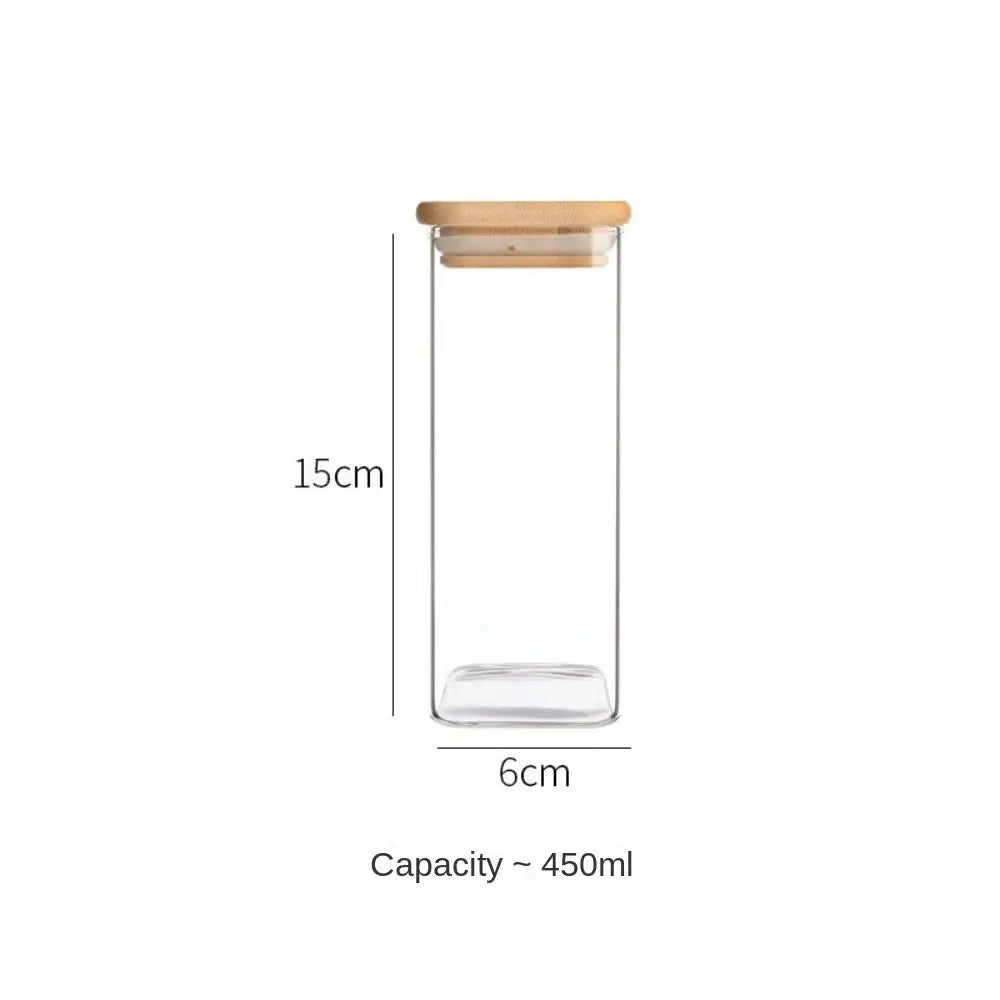 Glass Spice Jar with Bamboo Lid | Airtight Storage Canister