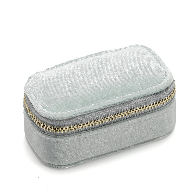 Mini Velvet Jewellery Box | Travel Zipper Case | 6 Colours