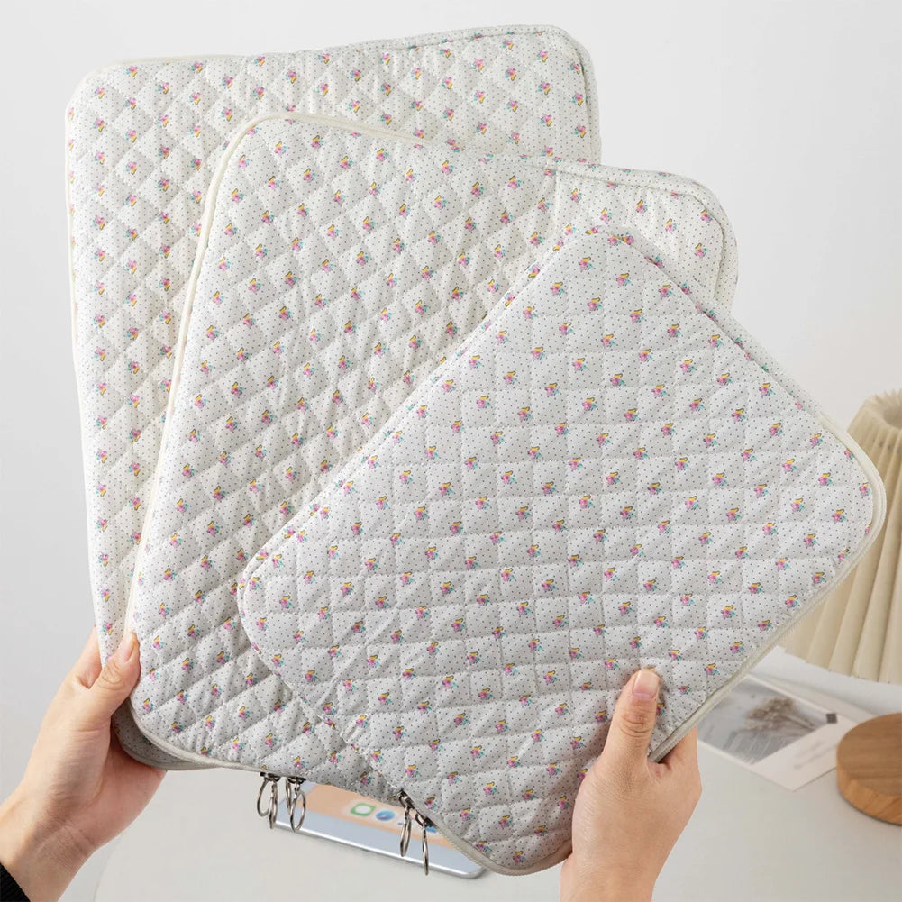 Quilted Laptop Sleeve | Floral & Solid Styles | 11, 13 & 15 Inch