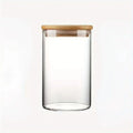 Round Glass Storage Jar with Bamboo Lid | Airtight Kitchen Canister