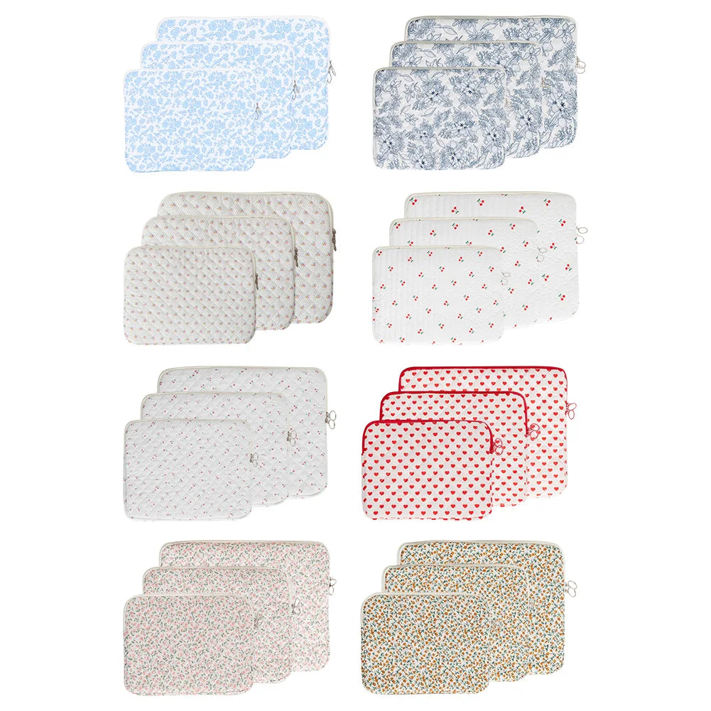 Quilted Floral Laptop Sleeve | 11, 13 & 15 Inch | 8 Colours