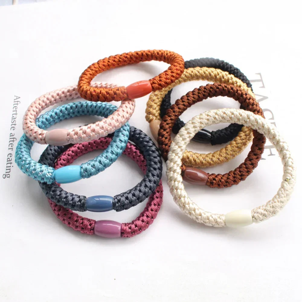 Korean Scrunchie Set | Elastic Hair Ties | Set of 5 | 5 Colour Combos