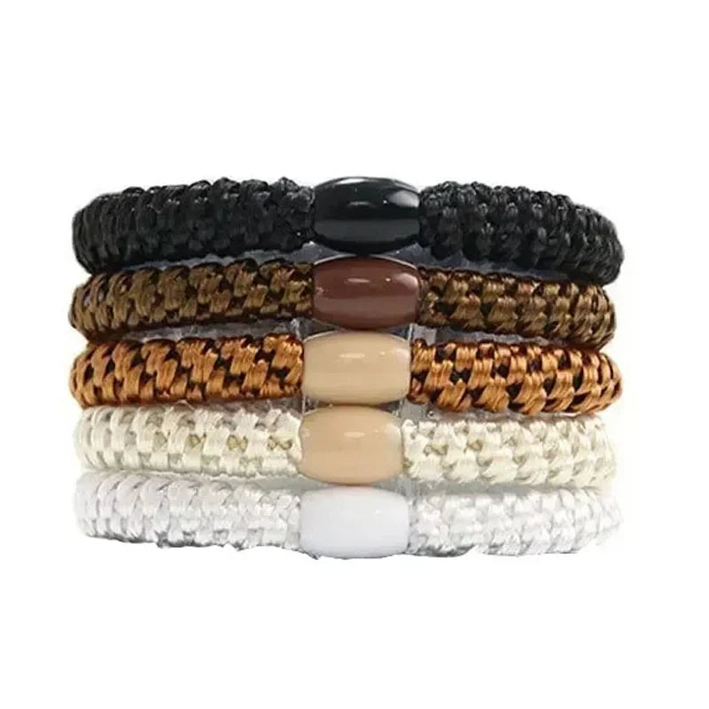 Korean Scrunchie Set | Elastic Hair Ties | Set of 5 | 5 Colour Combos