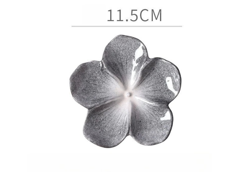 Flower-Shaped Ceramic Dipping Dish | Handmade Kiln-Fired Serving Plate