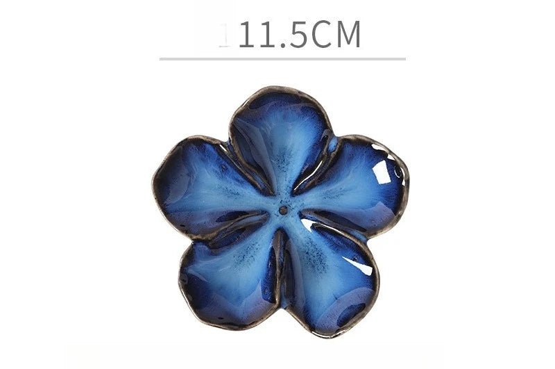 Flower-Shaped Ceramic Dipping Dish | Handmade Kiln-Fired Serving Plate
