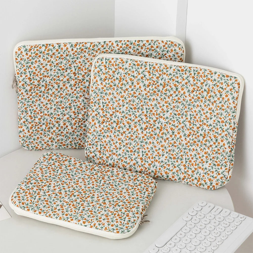 Quilted Laptop Sleeve | Floral & Solid Styles | 11, 13 & 15 Inch