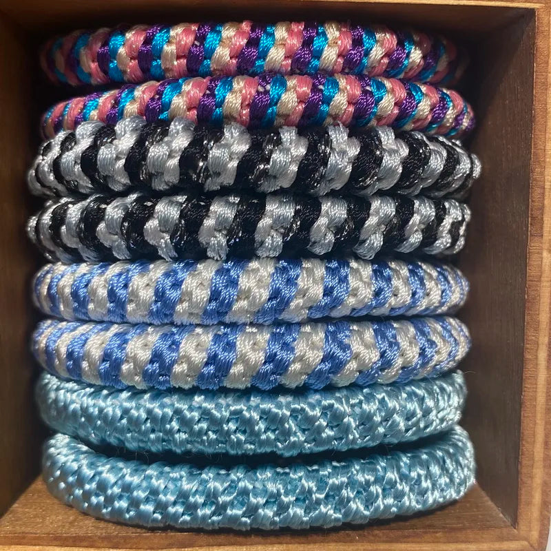 Colourful Elastic Hair Ties | Set of 8 | 19 Colours