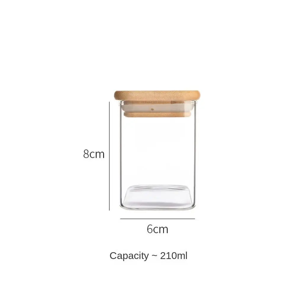 Glass Spice Jar with Bamboo Lid | Airtight Storage Canister