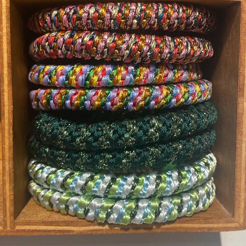 Colourful Elastic Hair Ties | Set of 8 | 19 Colours