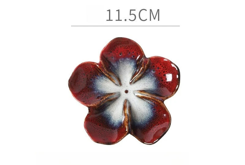 Flower-Shaped Ceramic Dipping Dish | Handmade Kiln-Fired Serving Plate