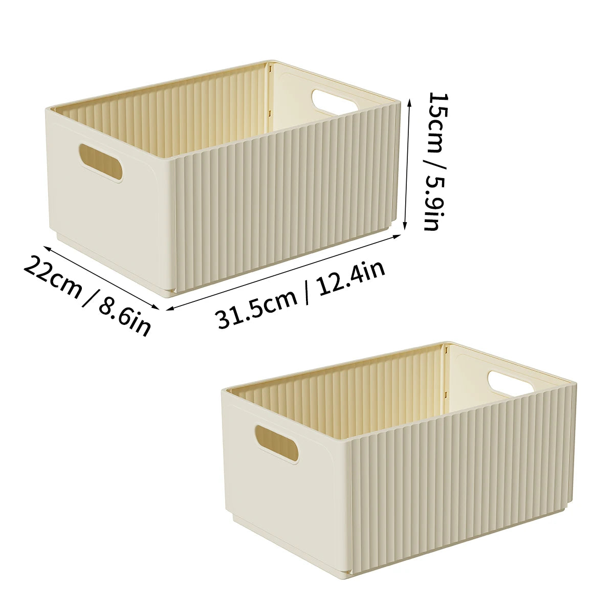 Foldable Kitchen Storage Box | Seasoning & Food Organiser | Beige & Clear