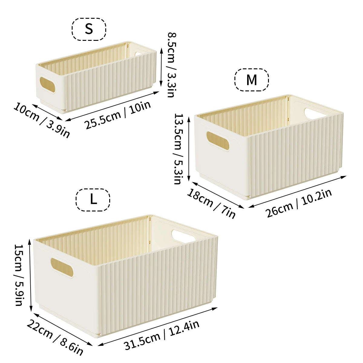 Foldable Kitchen Storage Box | Seasoning & Food Organiser | Beige & Clear