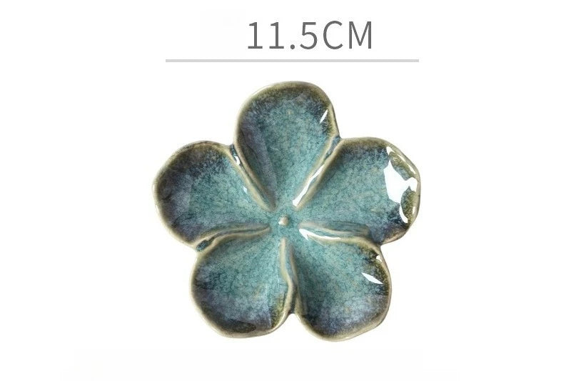 Flower-Shaped Ceramic Dipping Dish | Handmade Kiln-Fired Serving Plate